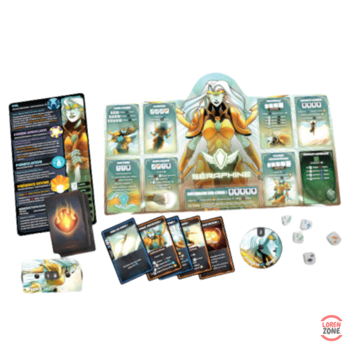 Dice Throne S2 Séraphine vs Reine Vampire - plateaux personnages et cartes héros
