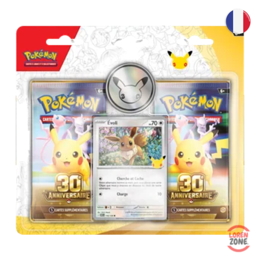 DuoPack Pokémon 30ᵉ Anniversaire - 2 boosters + promo Évoli 30th Celebration - LorenZone