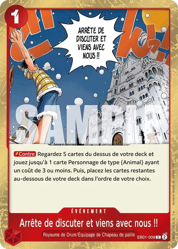 Carte One Piece Arrête de discuter et viens avec nous !! V2 - PRB02 - FR EB01-009 Commune Foil The Best Vol.2 Neuf FR LorenZone