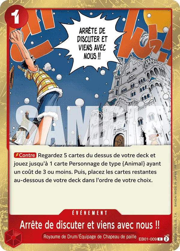 Carte One Piece EB01-009 Arrête de discuter et viens avec nous !! V2 | LorenZone
