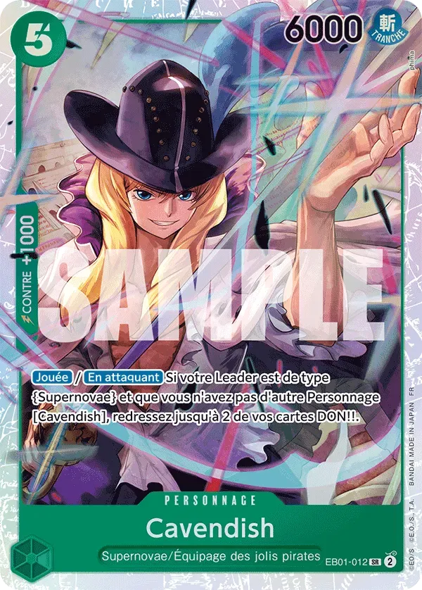 Carte One Piece Cavendish - PRB02 - FR EB01-012 Super Rare The Best Vol.2 Neuf FR LorenZone