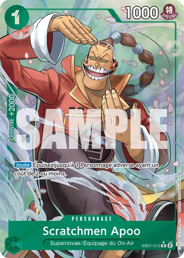 Carte One Piece Scratchmen Apoo V2 - PRB02 - FR EB01-015 Rare Parallèle The Best Vol.2 Neuf FR LorenZone