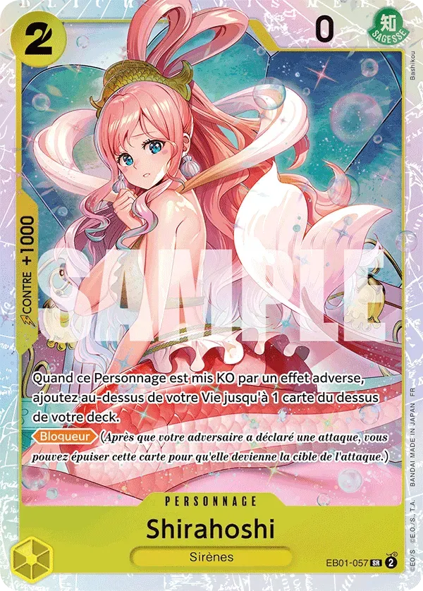 Carte One Piece Shirahoshi - PRB02 - FR EB01-057 Super Rare The Best Vol.2 Neuf FR LorenZone