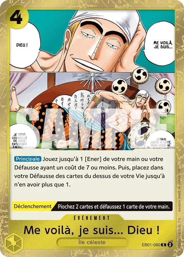 Carte One Piece Me voilà, je suis... Dieu ! V2 - PRB02 - FR EB01-060 Commune Foil The Best Vol.2 Neuf FR LorenZone