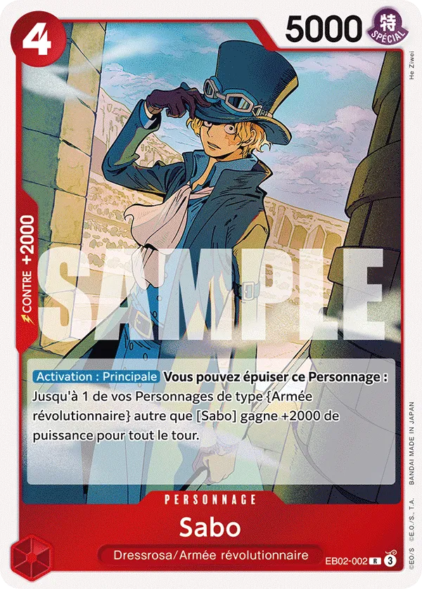 Carte One Piece Sabo - FR EB02-002 R Anime 25th Collection Neuf FR LorenZone