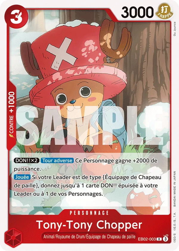Carte One Piece Tony-Tony Chopper V2 - FR EB02-003 R-P Anime 25th Collection Neuf FR LorenZone