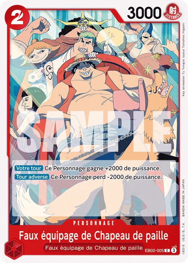 Carte One Piece Faux équipage de Chapeau de paille - FR EB02-005 C Anime 25th Collection Neuf FR LorenZone