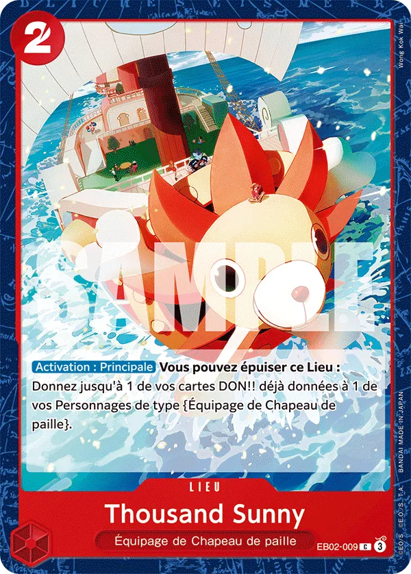 Carte One Piece Thousand Sunny - FR EB02-009 C Anime 25th Collection Neuf FR LorenZone
