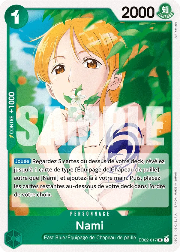 Carte One Piece Nami V2 - FR EB02-017 R-P Anime 25th Collection Neuf FR LorenZone