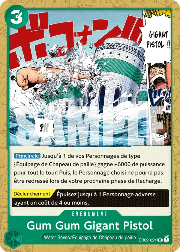 Carte One Piece Gum Gum Gigant Pistol - FR EB02-021 C Anime 25th Collection Neuf FR LorenZone