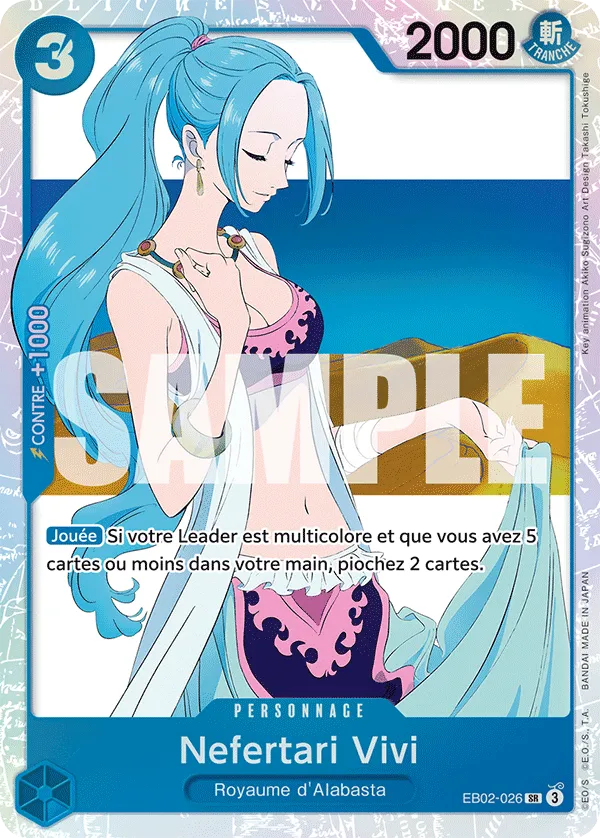 Carte One Piece Nefertari Vivi V2 - FR EB02-026 SR-P Anime 25th Collection Neuf FR LorenZone