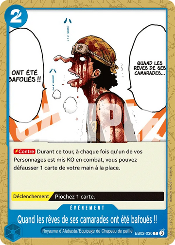 Carte One Piece Quand les rêves de ses camarades ont été bafoués !! EB02-030 - Anime 25th Collection