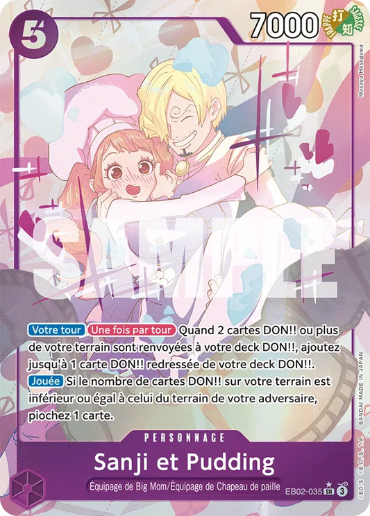 Carte One Piece Sanji et Pudding V1 - FR EB02-035 SR Anime 25th Collection Neuf FR LorenZone