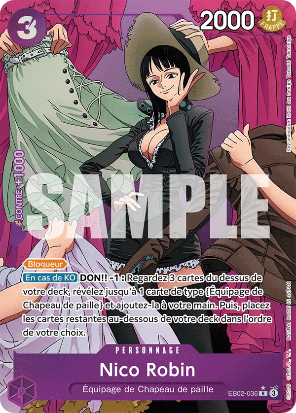 Carte One Piece Nico Robin V1 - FR EB02-036 R Anime 25th Collection Neuf FR LorenZone