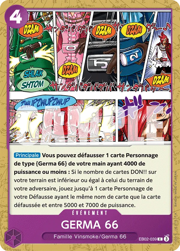 Carte One Piece GERMA 66 - FR EB02-039 C Anime 25th Collection Neuf FR LorenZone