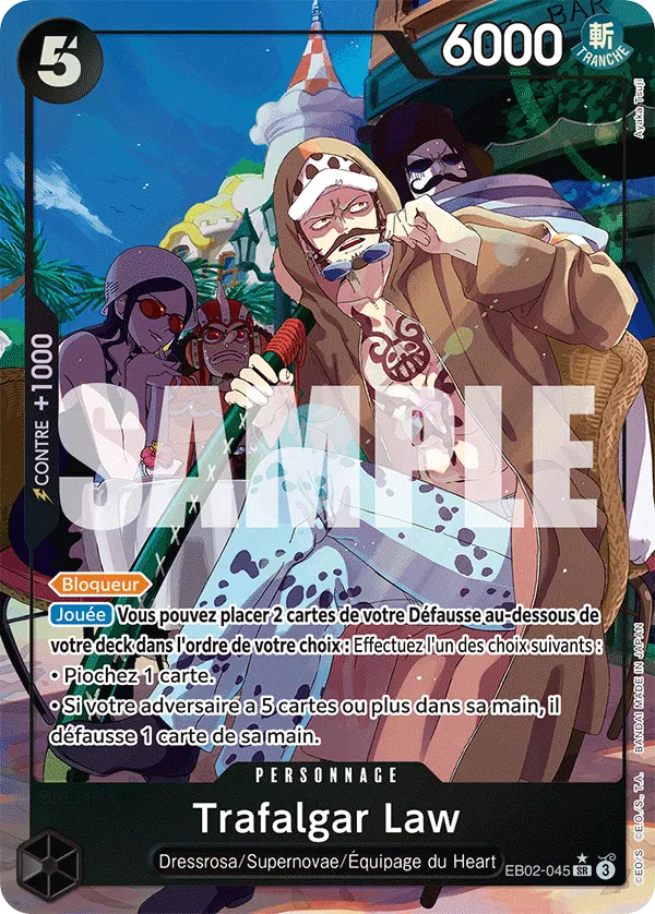 Carte One Piece Trafalgar Law V2 - FR EB02-045 SR Anime 25th Collection Neuf FR LorenZone