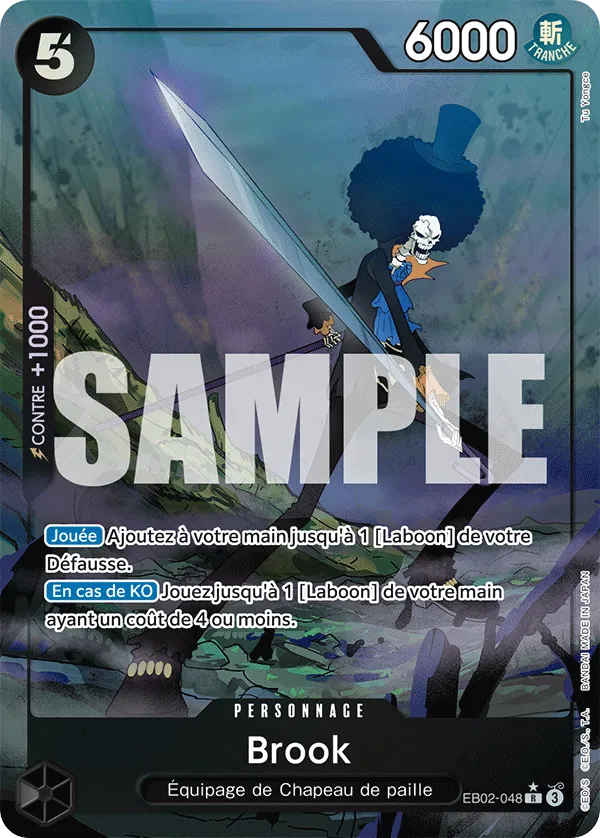 Carte One Piece Brook V2 - FR EB02-048 R Anime 25th Collection Neuf FR LorenZone