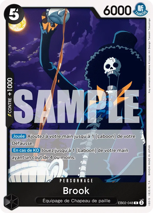Carte One Piece Brook V1 - FR EB02-048 R-P Anime 25th Collection Neuf FR LorenZone