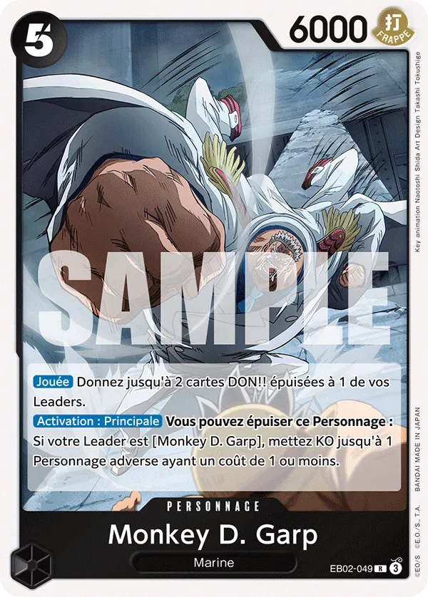 Carte One Piece Monkey D. Garp - FR EB02-049 R Anime 25th Collection Neuf FR LorenZone