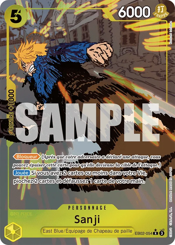 Carte One Piece Sanji V2 - FR EB02-054 R Anime 25th Collection Neuf FR LorenZone