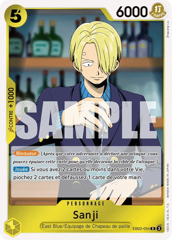 Carte One Piece Sanji V1 - FR EB02-054 R-P Anime 25th Collection Neuf FR LorenZone