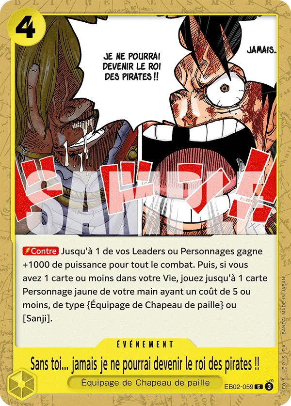 Carte One Piece Sans toi... jamais je ne pourrai devenir le roi des pirates !! - FR EB02-059 C Anime 25th Collection Neuf FR LorenZone