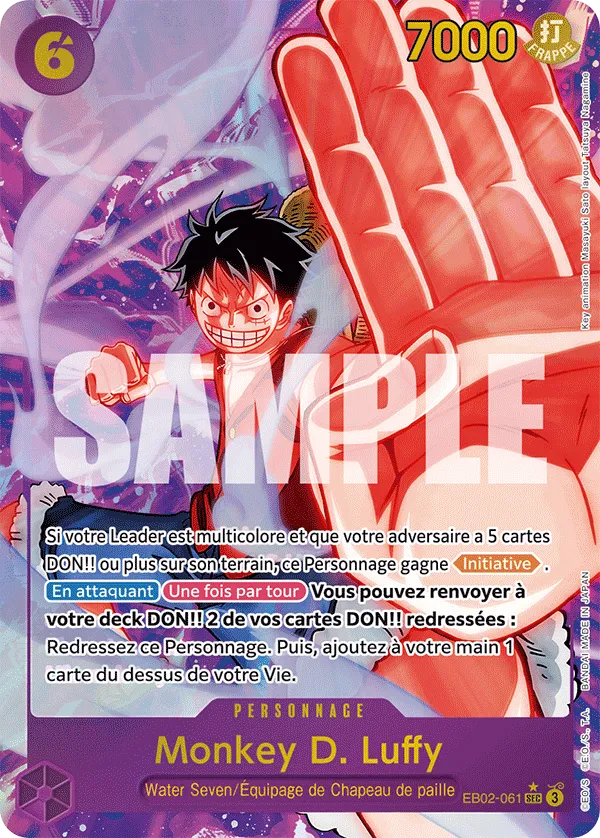 Carte One Piece Monkey D. Luffy V1 - FR EB02-061 SEC Anime 25th Collection Neuf FR LorenZone