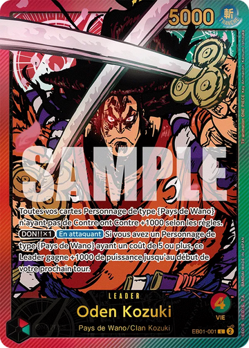 Carte One Piece Oden Kozuki EB01-001 - Anime 25th Collection