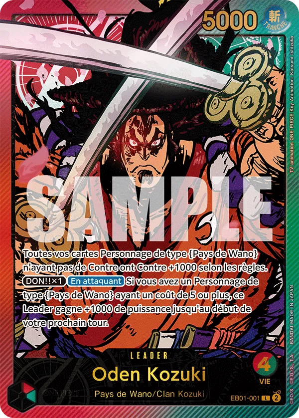Carte One Piece Kouzuki Oden V2 - FR EB02 - (EB01-001) SP-L-P Anime 25th Collection Neuf FR LorenZone