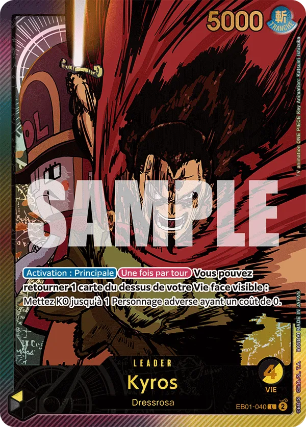 Carte One Piece Kyros V2 - FR EB02 - (EB01-040) SP-L-P Anime 25th Collection Neuf FR LorenZone