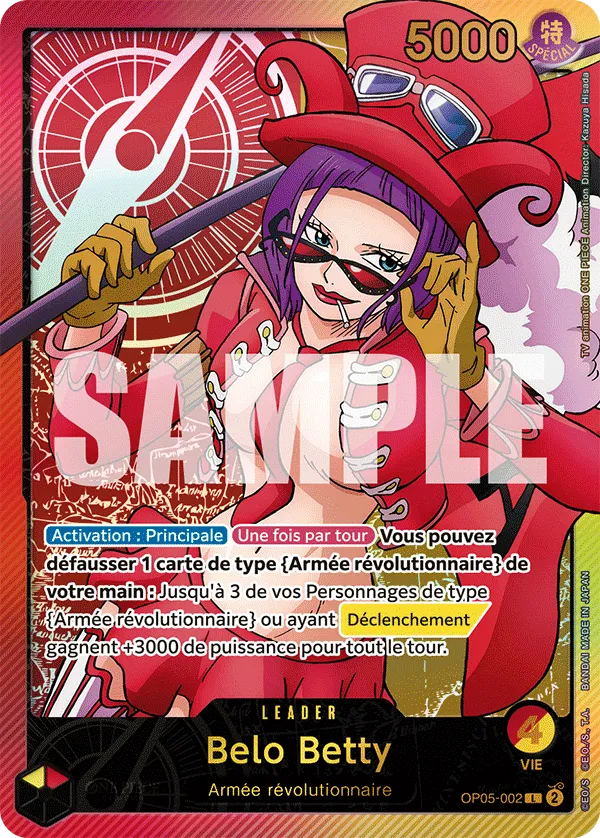 Carte One Piece Belo Betty V2 - FR EB02 - (OP05-002) SP-L-P Anime 25th Collection Neuf FR LorenZone