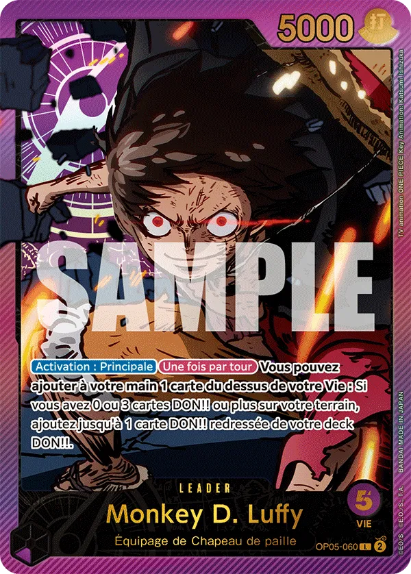 Carte One Piece Monkey D. Luffy V2 - FR EB02 - (OP05-060) SP-L-P Anime 25th Collection Neuf FR LorenZone