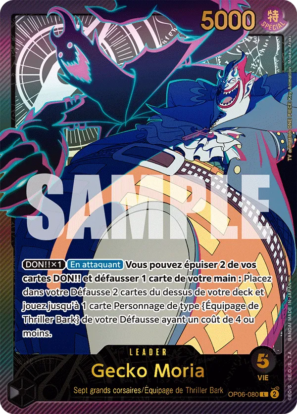 Carte One Piece Gecko Moria V2 - FR EB02 - (OP06-080) SP-L-P Anime 25th Collection Neuf FR LorenZone