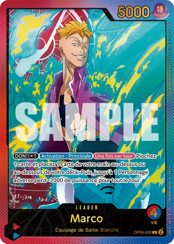 Carte One Piece Marco V2 - FR EB02 - (OP08-002) SP-L-P Anime 25th Collection Neuf FR LorenZone