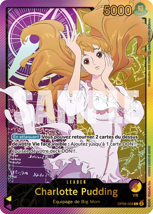 Carte One Piece Charlotte Pudding V2 - FR EB02 - (OP08-058) SP-L-P Anime 25th Collection Neuf FR LorenZone