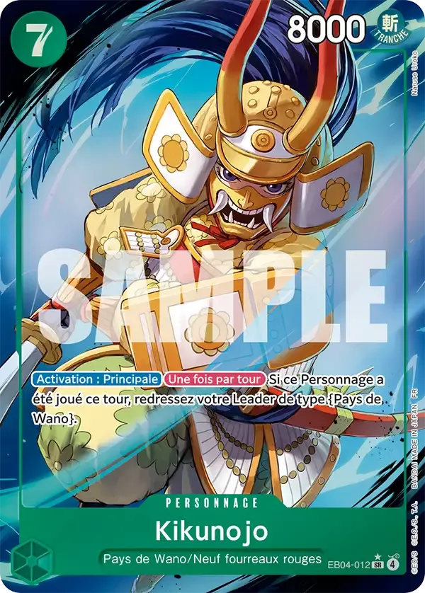 Carte One Piece Kikunojo V2 - FR EB04-012 SR-P Les Sept de la mer d’Azur Neuf FR LorenZone