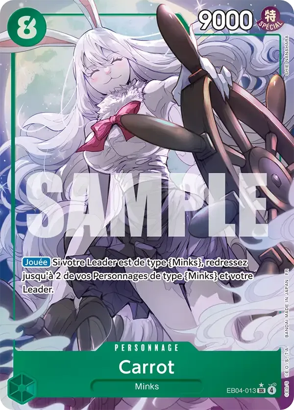 Carte One Piece Carrot V2 - FR EB04-013 SR-P Les Sept de la mer d’Azur Neuf FR LorenZone