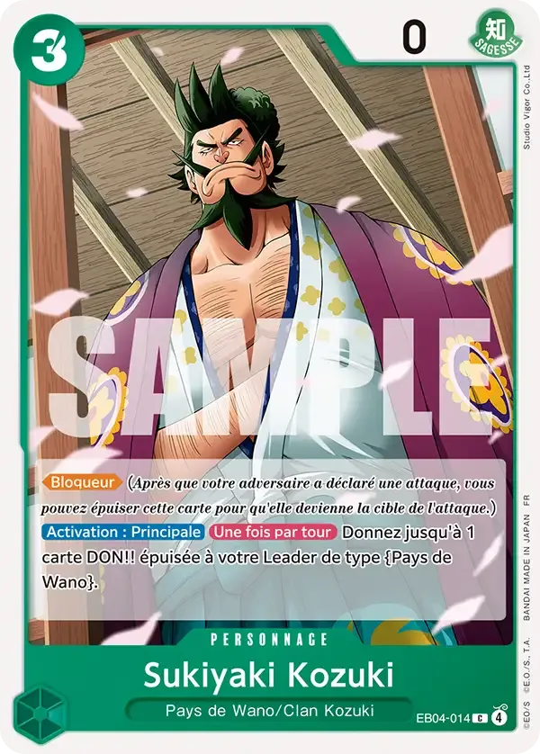 Carte One Piece Sukiyaki Kozuki - FR EB04-014 CO Les Sept de la mer d’Azur Neuf FR LorenZone