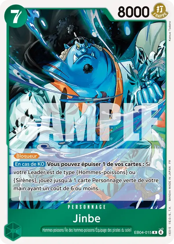Carte One Piece Jinbe - FR EB04-015 R Les Sept de la mer d’Azur Neuf FR LorenZone