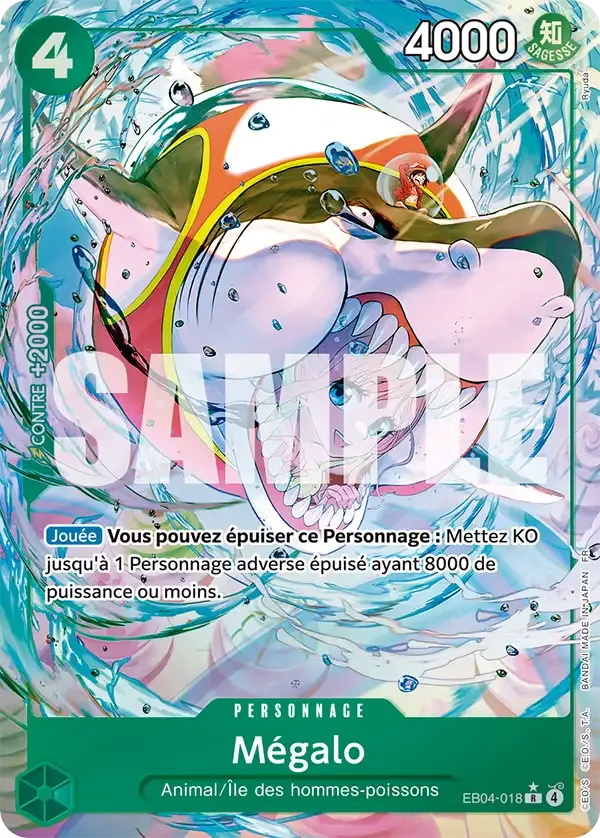 Carte One Piece Mégalo V2 - FR EB04-018 R-P Les Sept de la mer d’Azur Neuf FR LorenZone