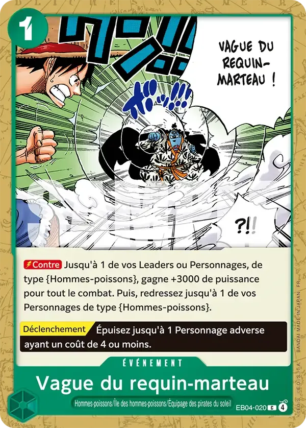 Carte One Piece Vague du requin-marteau - FR EB04-020 CO Les Sept de la mer d’Azur Neuf FR LorenZone
