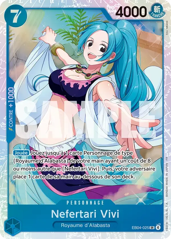 Carte One Piece Nefertari Vivi V1 - FR EB04-025 SR Les Sept de la mer d’Azur Neuf FR LorenZone