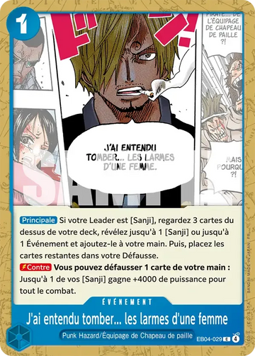 Carte One Piece J'ai entendu tomber... les larmes d'une femme EB04-029 - Les Sept de la Mer d'Azur
