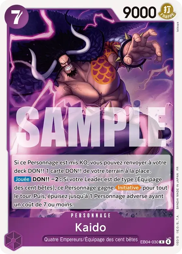 Carte One Piece Kaido - FR EB04-030 R Les Sept de la mer d’Azur Neuf FR LorenZone