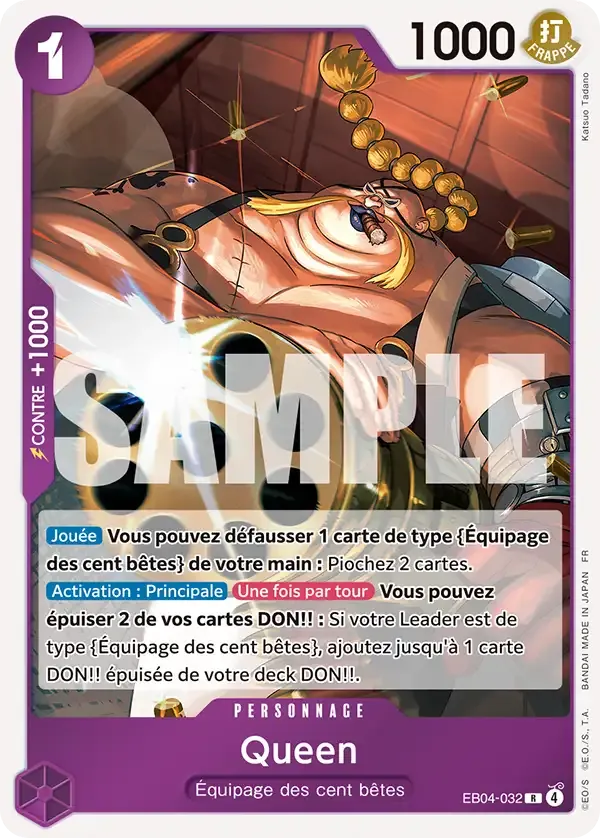 Carte One Piece Queen - FR EB04-032 R Les Sept de la mer d’Azur Neuf FR LorenZone