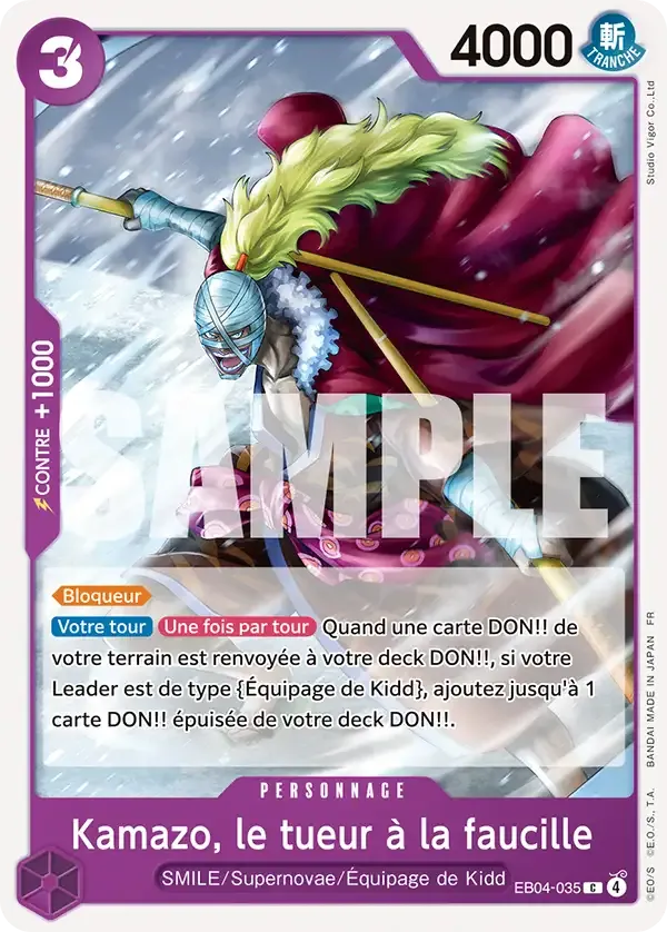 Carte One Piece Kamazo, le tueur à la faucille - FR EB04-035 CO Les Sept de la mer d’Azur Neuf FR LorenZone