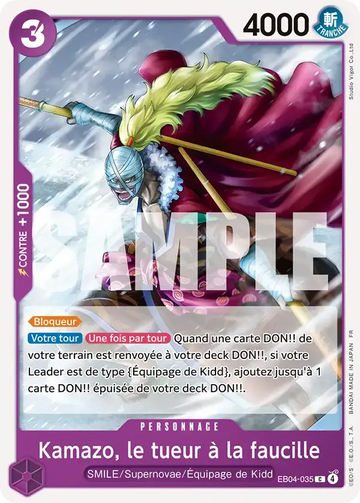 Carte One Piece Kamazo, le tueur à la faucille EB04-035 - Les Sept de la Mer d'Azur