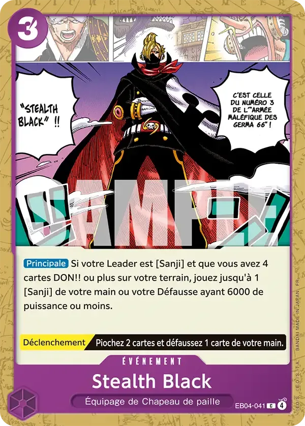 Carte One Piece Stealth Black - FR EB04-041 CO Les Sept de la mer d’Azur Neuf FR LorenZone