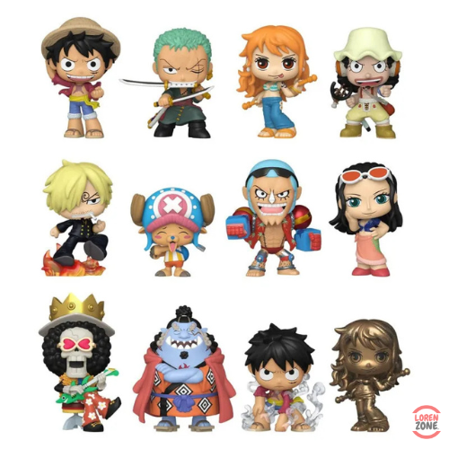 Selection de personnages Funko Mystery Minis One Piece Luffy Zoro Nami Sanji Chopper Usopp Robin Brook