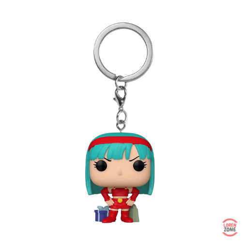 Figurine porte-cles Funko Pocket Pop Bulla Dragon Ball GT cheveux bleus tenue rouge et cadeau